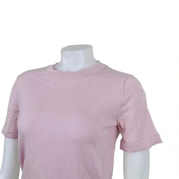 Banana Republic Merino Wool Short Sleeve  Sweater Lightweight Pink Size Small - Picture 2 of 9